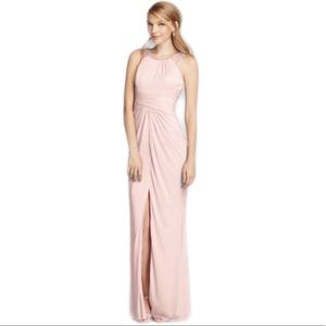 DAVID’S BRIDAL Petal U Neck Beaded Dress